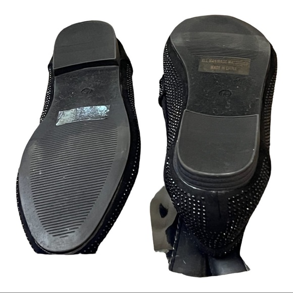 Report Allover Studded Almond Toe Loafers 7.5 Black Casual Edgy Chic SlipOn Flat - Picture 6 of 7